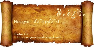 Weiger Árpád névjegykártya