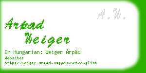 arpad weiger business card